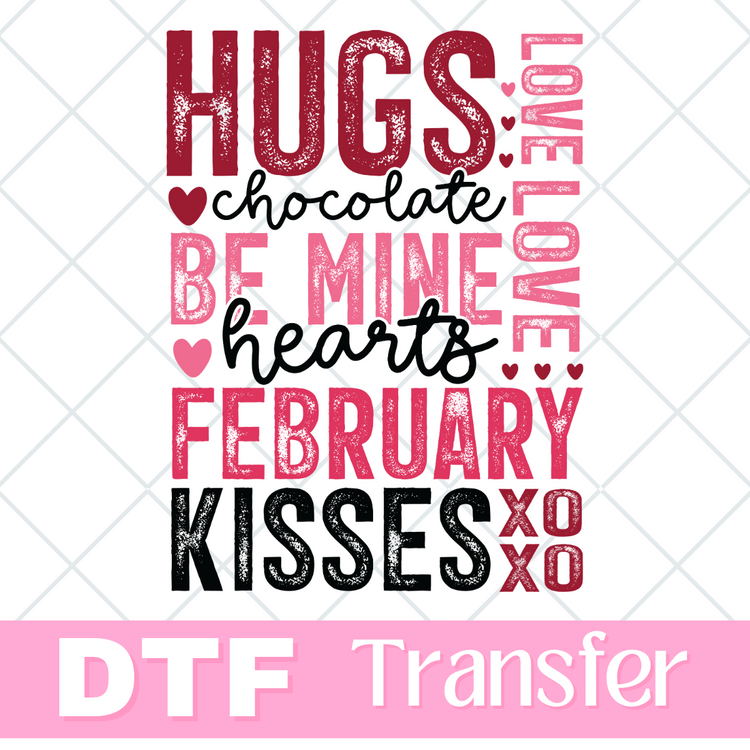 Word art valentines