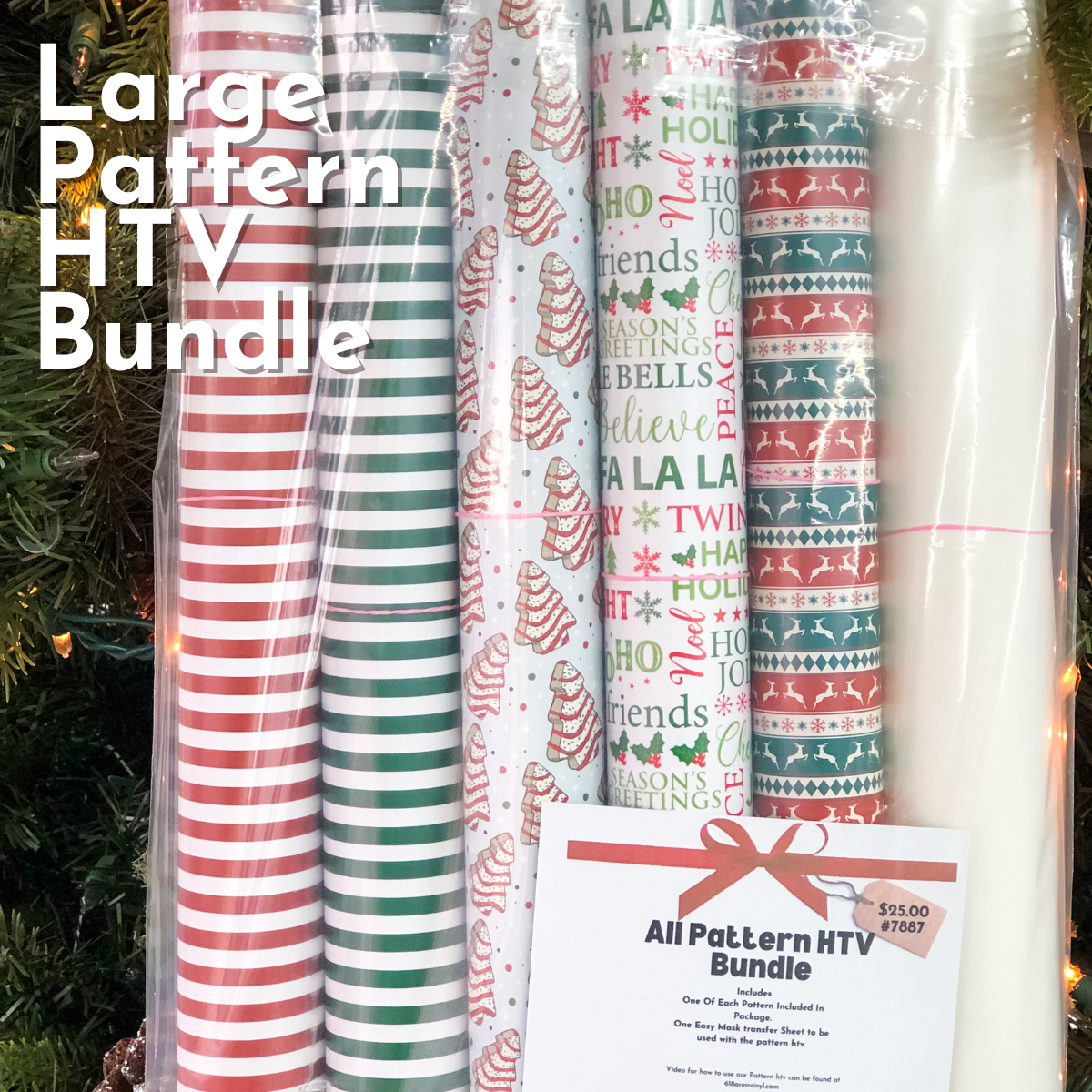 Large Pattern Christmas HTV Bundle ONE – 618 area vinyl