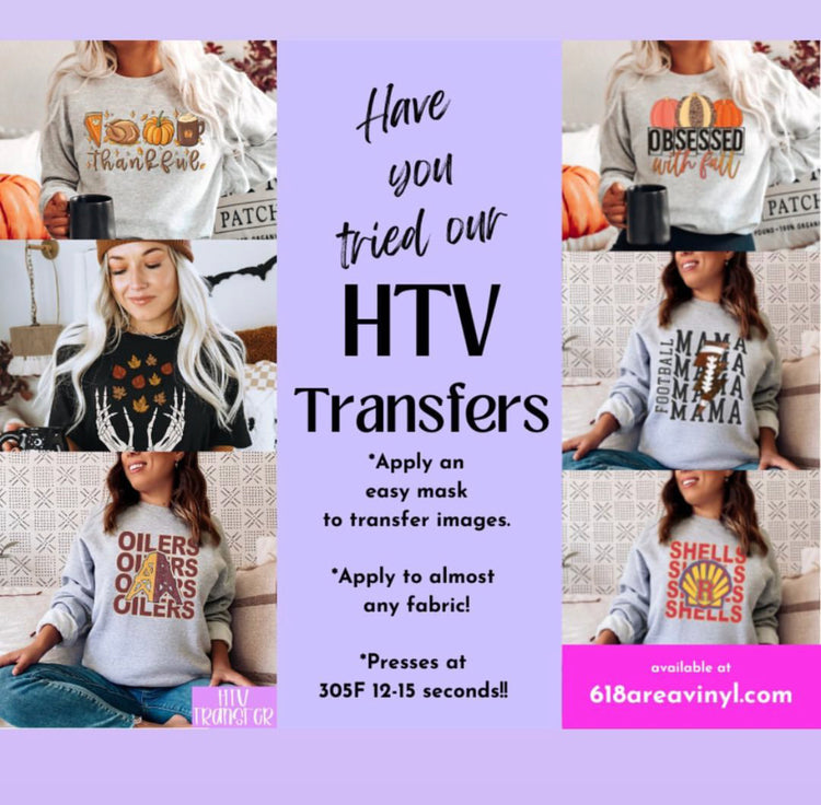 HTV Transfer Custom order**Requires purchase of set up fee.