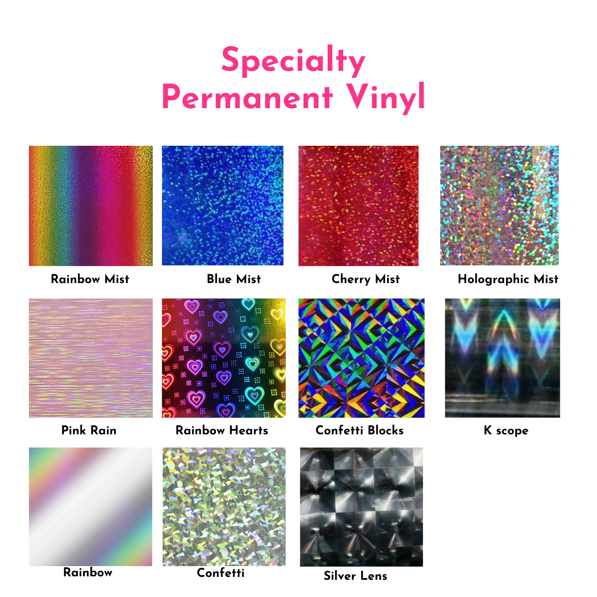 8 Pack Opal Holographic Permanent Adhesive Vinyl – MyVinylCircle
