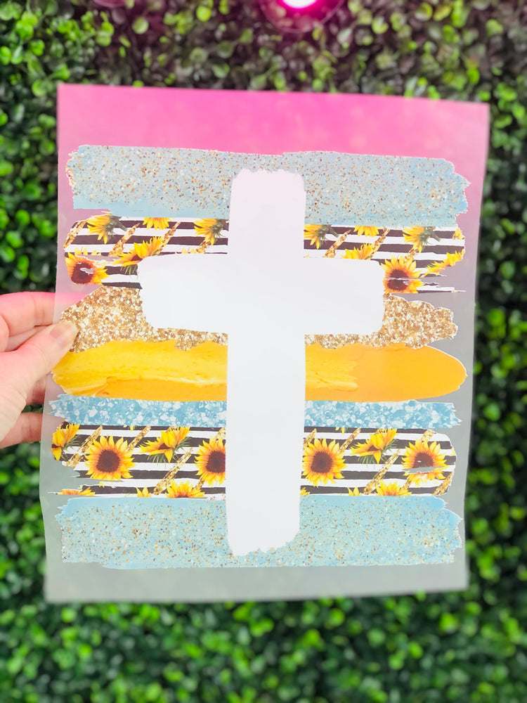 Sunflower Cross Brush Stroke