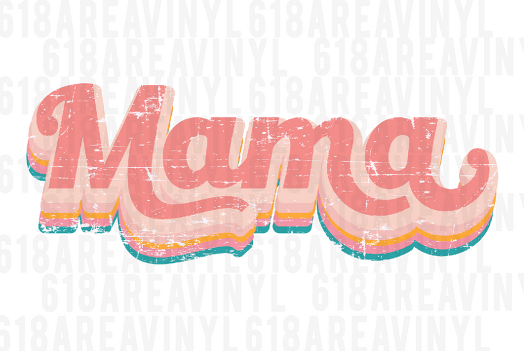 PNG file DIGITAL DOWNLOAD Distressed Retro Mama