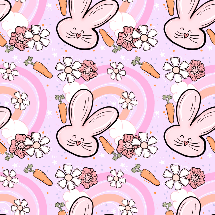 Pink bunny & rainbow