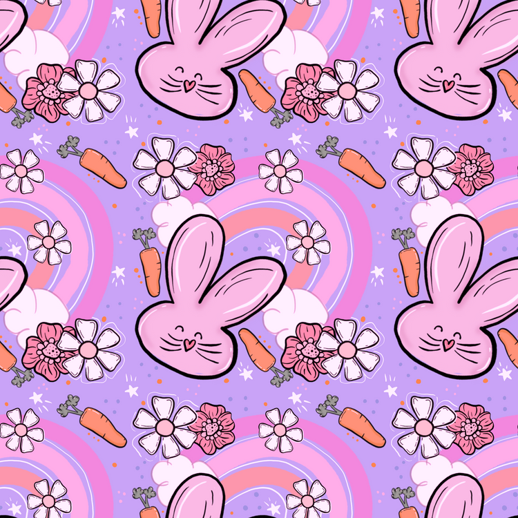 purple bunny & rainbow