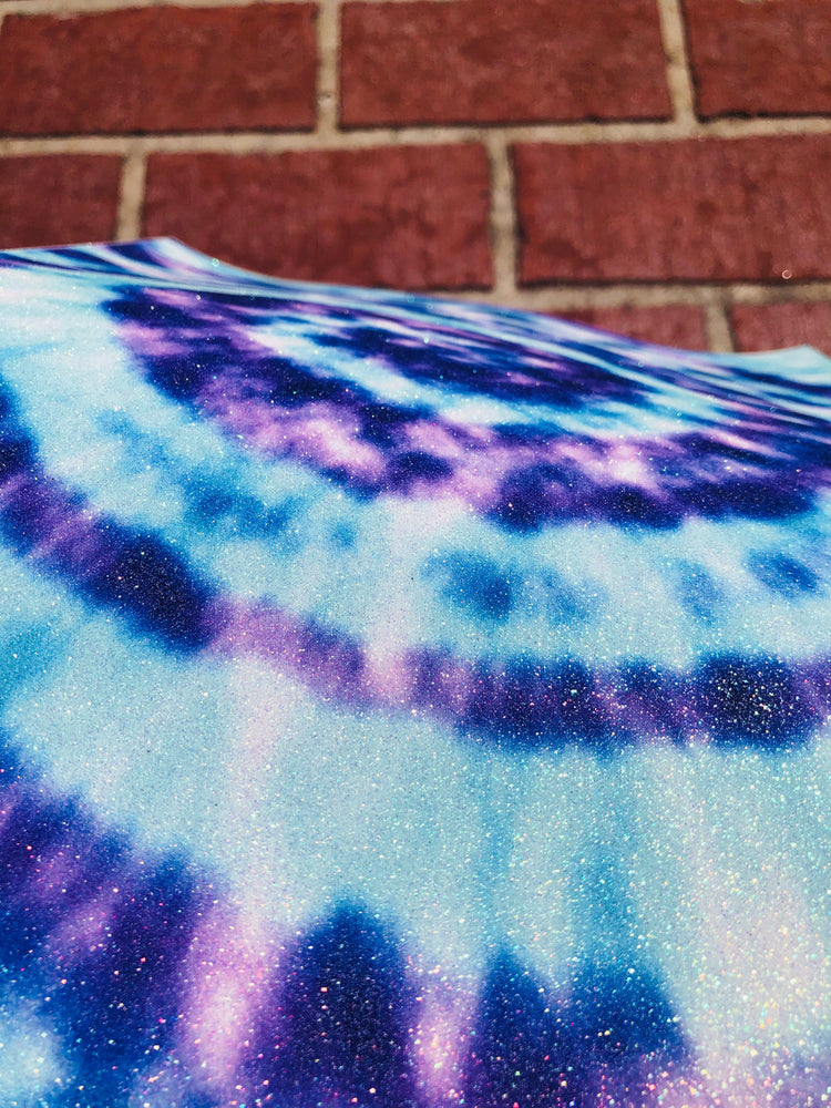 Electric purple tie dye glitter