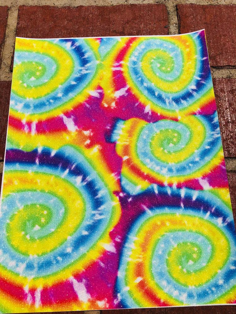 Multi tie dye glitter
