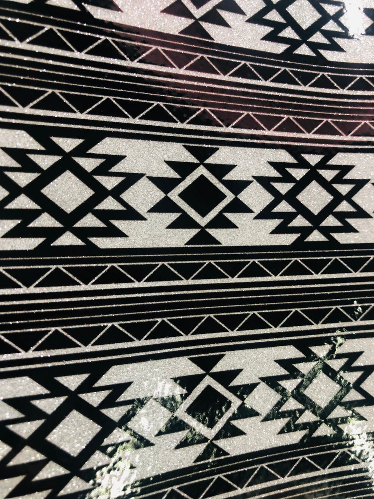 Adhesive pattern glitter black & white tribal