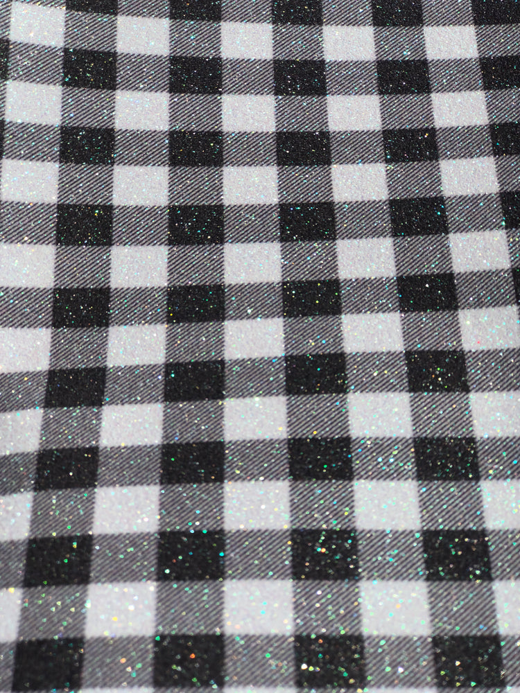 White Plaid glitter