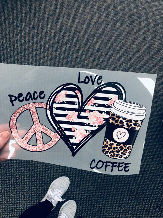 Peace love coffee htv transfer