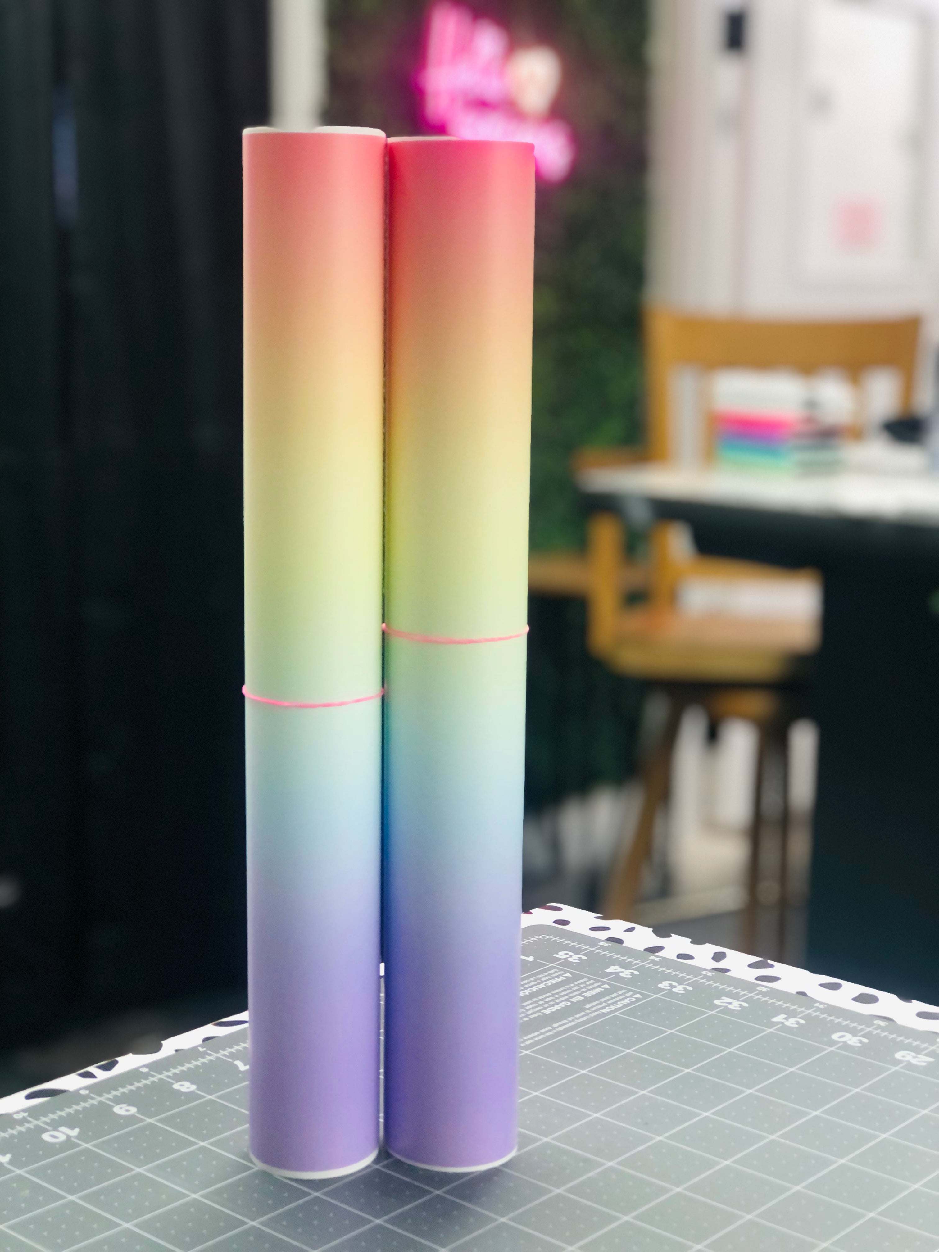 Pastel Rainbow ombre – 618 area vinyl