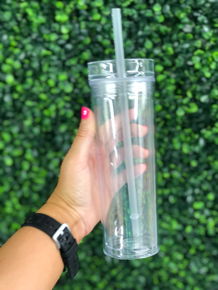 Skinny Clear Acrylic Tumbler