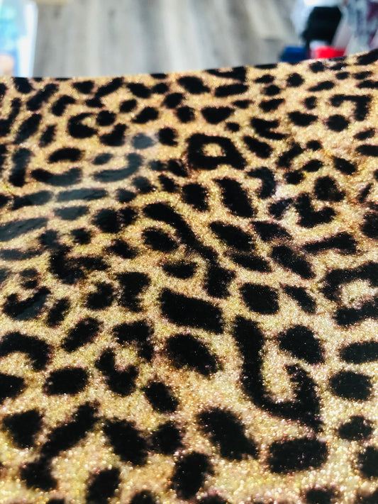 Adhesive pattern glitter lovely cheetah
