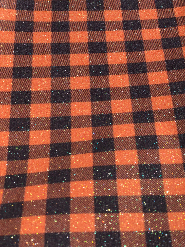 Orange Plaid  glitter