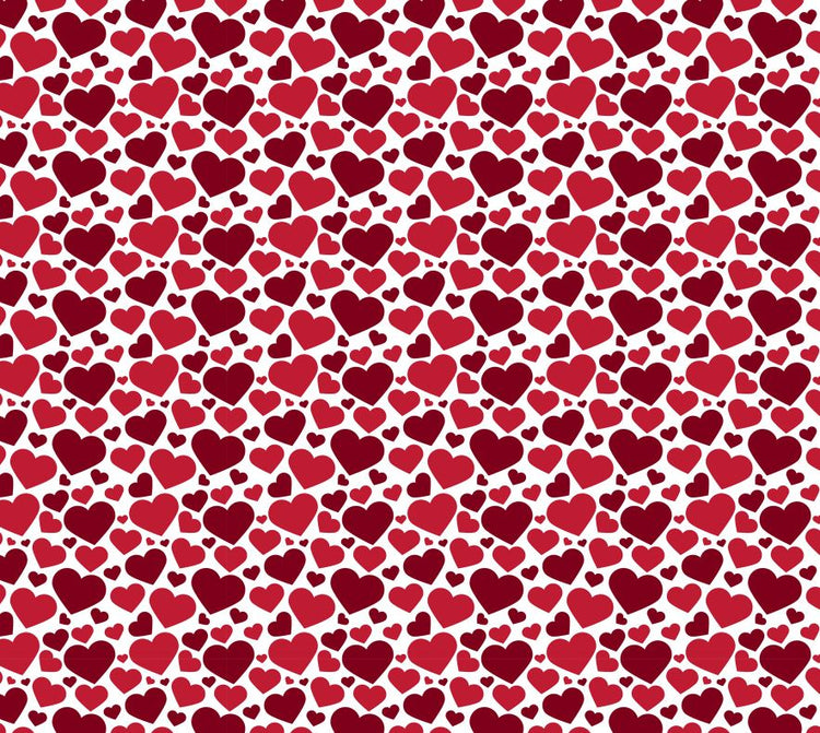 Red hearts on white