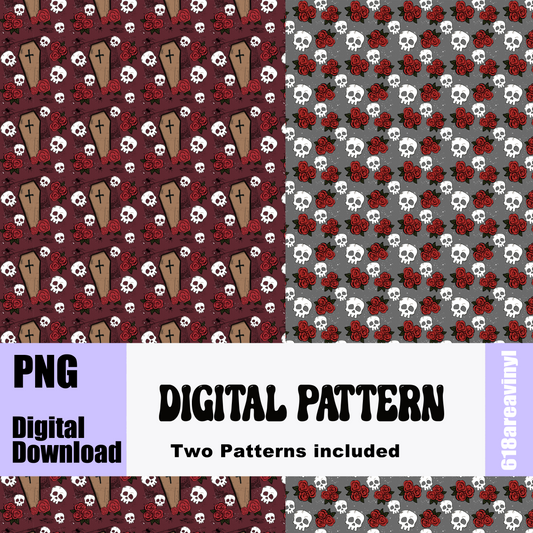 Digital download Two skull patterns PNG