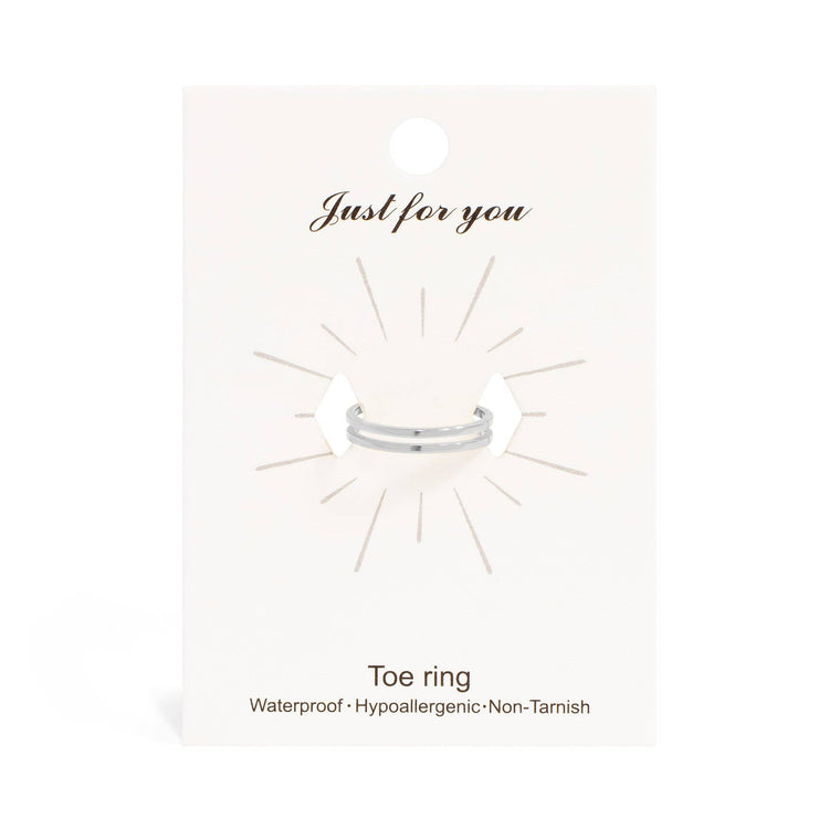 18K Gold PVD Stainless Steel Adjustable Double Bar Toe Ring