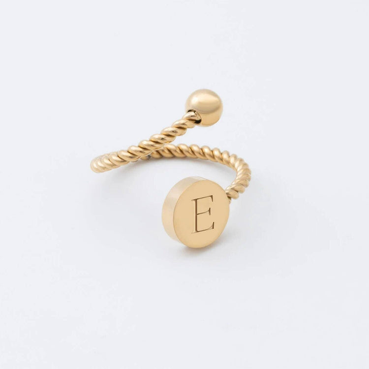 18K Gold PVD Stainless Steel Engraveable Adjustable Ring