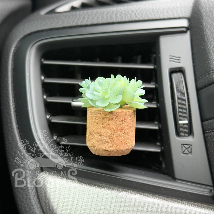 Aqua Succulent Vent Clip Car Air Freshener Diffuser Reusable