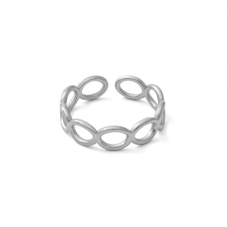 18k Gold PVD Stainless Steel Open Loop Adjustable Ring