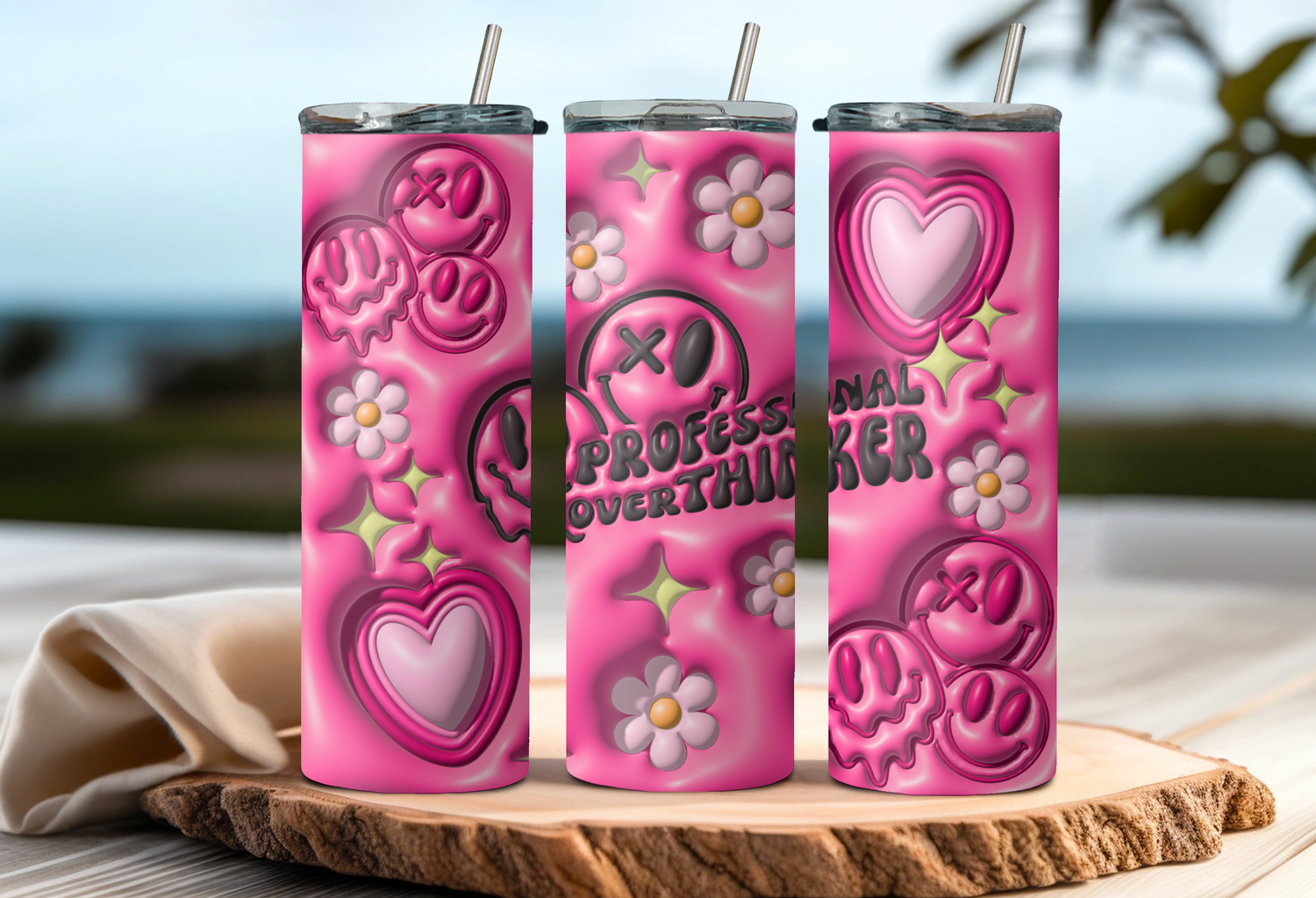 Pink Avocado 3D Puff Tumbler – Mystery Decals & Apparel