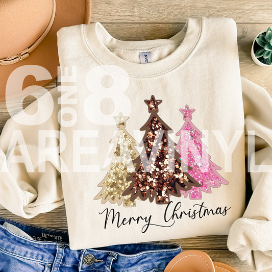 Glitter Christmas Trees HTV transfer