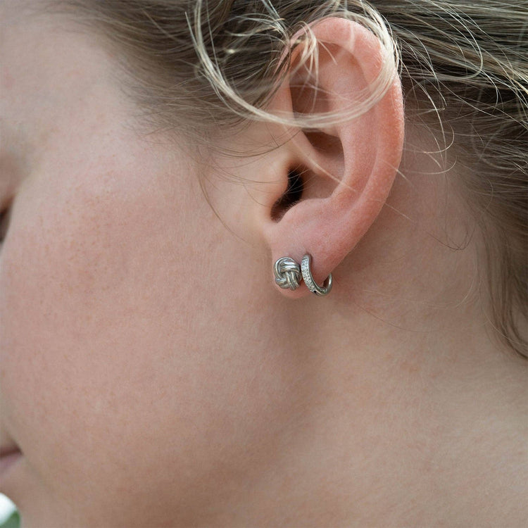 18K Gold PVD Stainless Steel CZ Mini Huggie Earrings