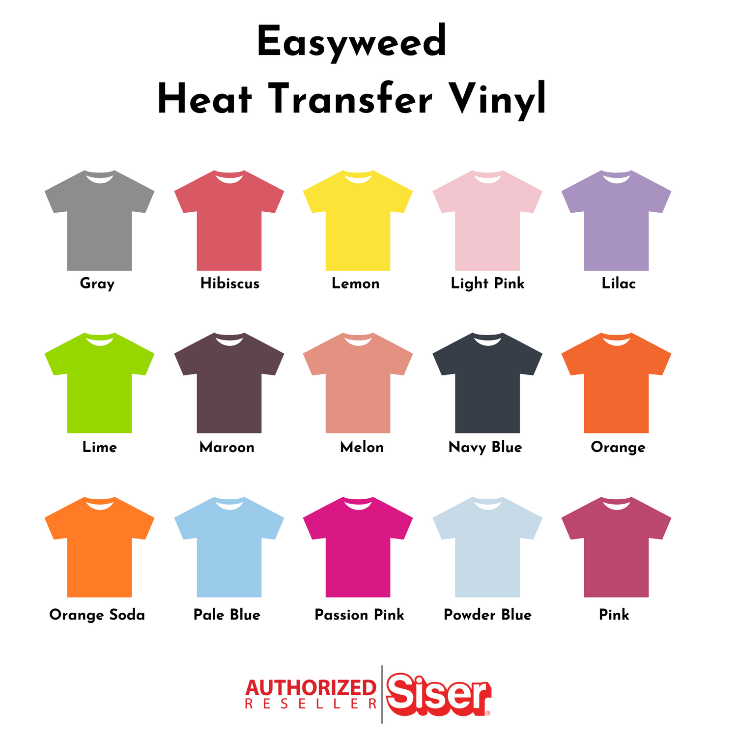 Siser EasyWeed HTV 12x15 Sheets Iron-On Vinyl Heat Transfer Vinyl Pic