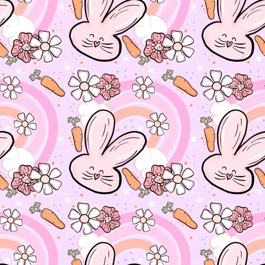 Pink bunny & rainbow