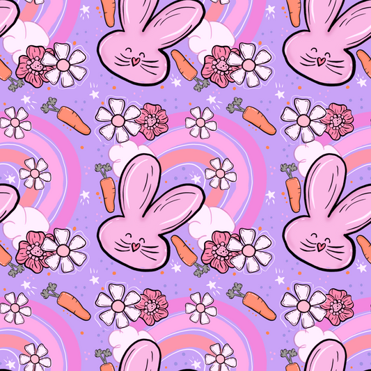 purple bunny & rainbow