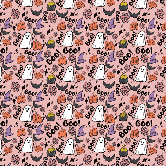 Boo Ghost on pink