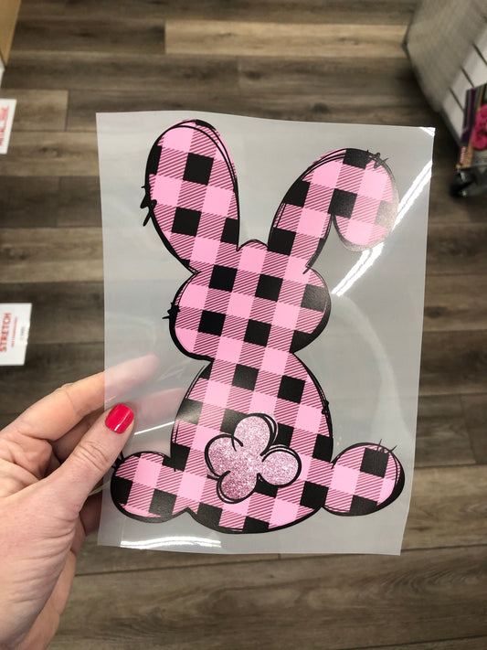 Plaid bunny HTV transfer