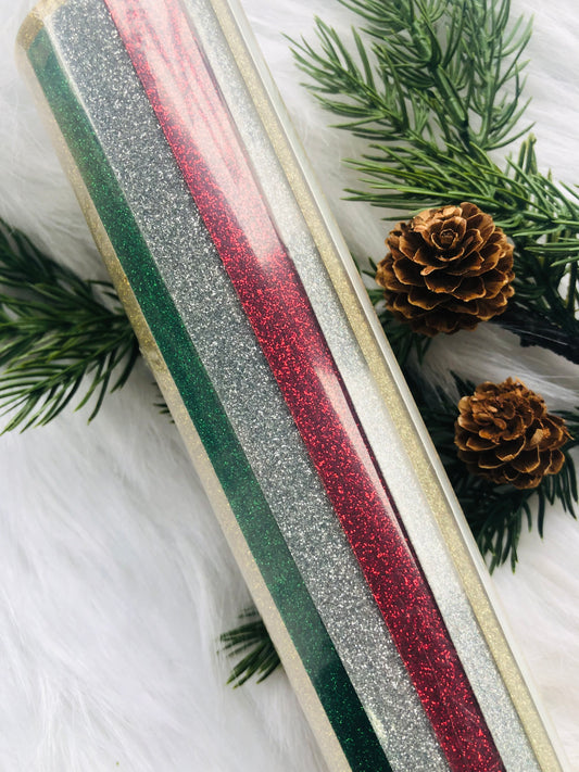 7 piece glitter pack Christmas theme 10x12 inch sheets