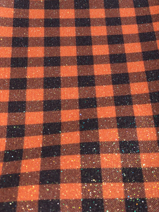 Orange Plaid  glitter