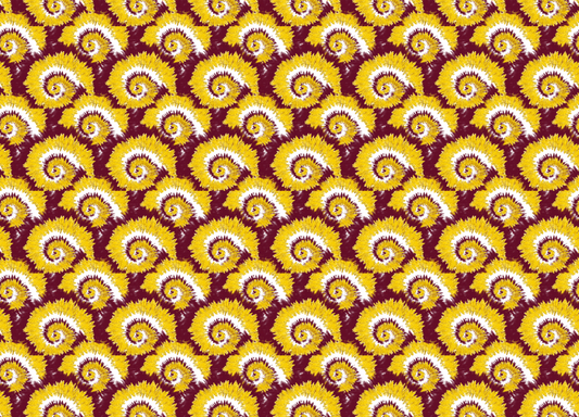Maroon gold tie dye