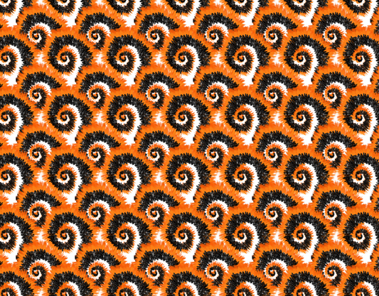 orange black tie dye