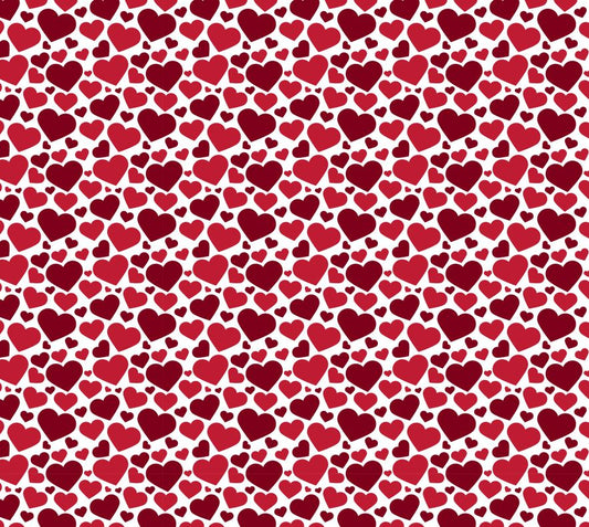 Red hearts on white